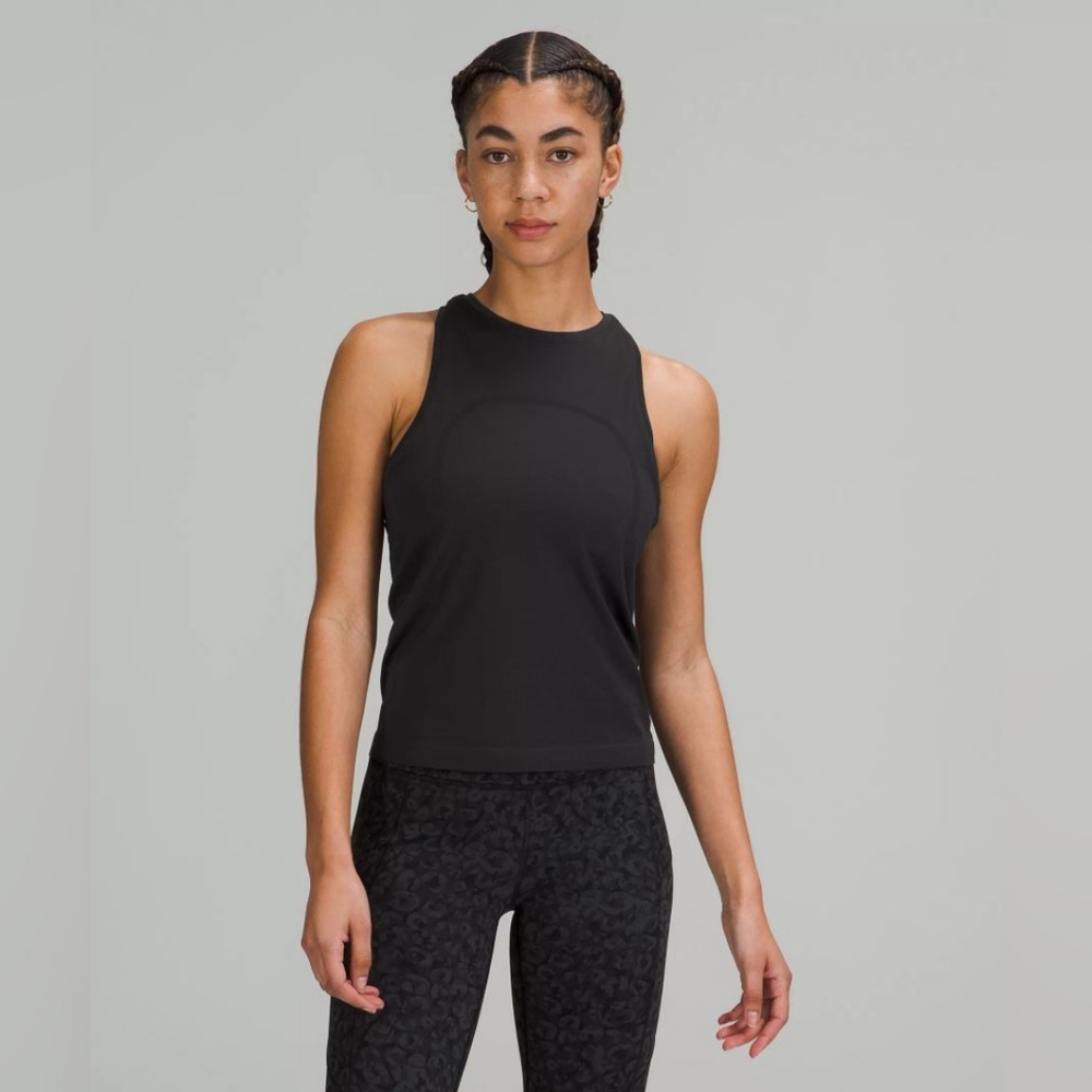 Swiftly Tech High-Neck Tank Top 2.0 Race Length in Black, Size 4